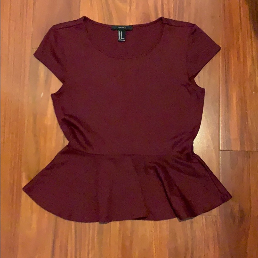 Peplum Maroon Top